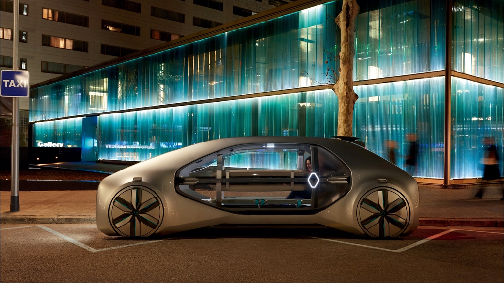 Hlavním tahákem Renaultu na letošním ženevském autosalonu byla studie autonomního městského přepravníku EZ-GO